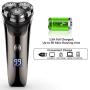Electric Shaver for Men, PURKOO Electric Razor for Men 3D Rotary Razors for Shaving Beard Trimmer Rechargeable Cordless with Pop-up Trimmer Waterproof Wet&Dry Mens Shaver Lithium Battery LCD Display