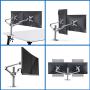 Height Adjustable 3 in 1 Laptop Monitor Stand Compatible with 13 to 17.3 inch Laptop, Hold 2 Monitors 11 to 27 inch with Vesa, Monitor Desk Stand arm Riser Mount Stand Workstation (Silver)