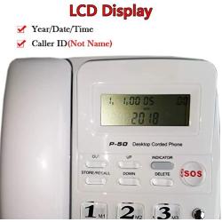 JeKaVis Desk Corded Phone, Landline Phone for Home Office with Speakerphone Speed Dial and LCD Display Function (White)
