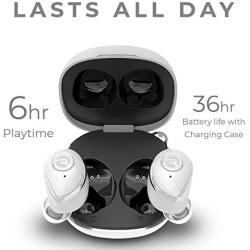 Raycon The Performer E55 True Wireless Bluetooth Earbuds - Bluetooth 5.0 Deep Bass in-Ear Headphones with Wireless Charging and Built-in Microphone White
