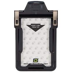 Identity Stronghold - Secure RFID Badge Holder for 1 Card - Heavy Duty Hard Plastic ID Badge Holder - USA Molded and Assembled - FIPS 201 Approved RFID Blocking Security - Black
