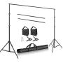 Neewer Photo Studio Adjustable 10ft/3m Wide Cross Bar 6.6ft/2m Tall Background Stand Backdrop Support System with 2 Backdrop Clamps, 2 Sandbags and Carry Bag for Portrait Product Video Shooting