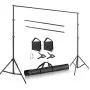 Neewer Photo Studio Adjustable 10ft/3m Wide Cross Bar 6.6ft/2m Tall Background Stand Backdrop Support System with 2 Backdrop Clamps, 2 Sandbags and Carry Bag for Portrait Product Video Shooting
