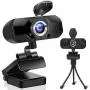 1080P HD Webcam with Microphone, Streaming Computer Web Camera USB PC Desktop Laptop Webcam with Stand/Privacy Cover/Tripod Stand, AutoFocus,Noise Reduction,Plug&Play for Video Calling/Zoom/Meeting
