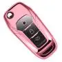 Royalfox(TM) 2 3 Buttons Full TPU flip Remote Key Fob case Cover for 2015-2019 Ford F150 F250,Focus 3 Escort Kuga Mondeo Everest Fiesta Mustang Fecosport Edge MKV Fusion 2016 Ranger S-max (Pink)