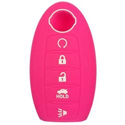 Coolbestda Silicone 5 Buttons Smart Key Fob Keyless Entry Case Cover Remote Holder Jacket Protector for Nissan Rogue Maxima Altima Sedan Pathfinder
