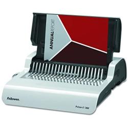 Fellowes 5216701 Pulsar Electric Comb Binding System, 300 Sheets, 17 x 15 3/8 x 5 1/8, White,Grey
