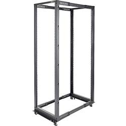 StarTech.com 42U Open Frame Server Rack - 4 Post Adjustable Depth (22'' to 40'') Network Equipment Rack w/ Casters/Levelers/Cable Management (4POSTRACK42),Black