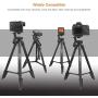 Lightweight Tripod 55-Inch, Aluminum Travel/Camera/Phone Tripod with Carry Bag, Maximum Load Capacity 6.6 LB, 1/4'' Mounting Screw for Phone, Camera, Traveling, Laser Measure, Laser Level