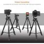 Lightweight Tripod 55-Inch, Aluminum Travel/Camera/Phone Tripod with Carry Bag, Maximum Load Capacity 6.6 LB, 1/4'' Mounting Screw for Phone, Camera, Traveling, Laser Measure, Laser Level