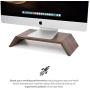 Oakywood Wooden Monitor Stand - Ergonomic iMac Computer Riser - Home Office Desk Accessories {Walnut}