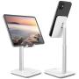 Nulaxy Phone Stand, Height Angle Adjustable Cell Phone Stand, Phone Holder for Desk Compatible with iPhone12 Mini 11 Pro Xs Xs Max Xr X 8 7 6 6s Plus, All Smartphones - Silver