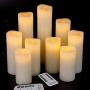 Antizer Flameless Candles Led Candles Pack of 9 (H 4'' 5'' 6'' 7'' 8'' 9'' x D 2.2'') Ivory Real Wax Battery Candles with Remote Timer