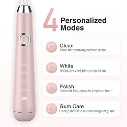 Hanasco Sonic Electric Toothbrush Rechargeable for Adults, 4 Modes with Build in 2 Mins Timer, 3 Brush Heads Included, Whitening Clean 4 Hours Charge for 30 Days Use, Soft Bristles, 38,000 VPM Pink