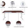 Laptop Bed Table, NEARPOW Adjustable Laptop Bed Tray for Computer and Laptop Bed Stand, Laptop Desk for Bed, Lap Desk for Adults for Eating and Writing in Sofa and Couch, Brown