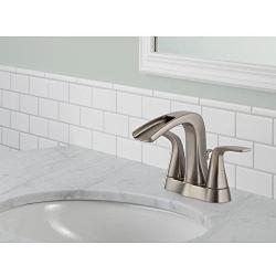 Delta Tolva 4 in. Centerset 2-Handle Bathroom Faucet in Stainless