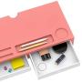 Monitor Stand Riser Desk Organizer - with Drawers Keyboard Storage Pink 22x10.6x4.7 inch