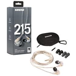 Shure SE215-CL Professional Sound Isolating Earphones with Single Dynamic MicroDriver, Secure In-Ear Fit - Clear