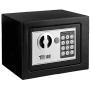 Mini Safe, Electronic Digital Security Safe Box, Password Keypad & Key Lock, for Home Office Hotel Business Use, Jewelry Gun Cash Valuables Storage, Solid Steel with 4 Batteries