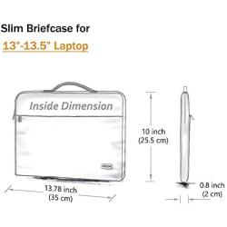 Hseok Laptop Sleeve 13-13.5 Inch Case Briefcase, Compatible All Model of 13.3 Inch MacBook Air/Pro, XPS 13, Surface Book 13.5'' Spill-Resistant Handbag for Most Popular 13''-13.5'' Notebooks, Linen Gray