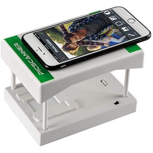 Rybozen White Mobile Film Scanner, Converts 35mm Slides & Negatives into Digital Photos with Your Smartphone Camera, Interesting Presents and Toys with LED Backlight（2AA Batteries not Included