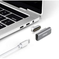 Magnetic USB C Adapter 20Pins Type C Connector, Support USB PD 100W Quick Charge, 10Gb/s Data Transfer and 4K@60 Hz Video Output Compatible with MacBook Pro/Air and More Type C Devices (Grey)