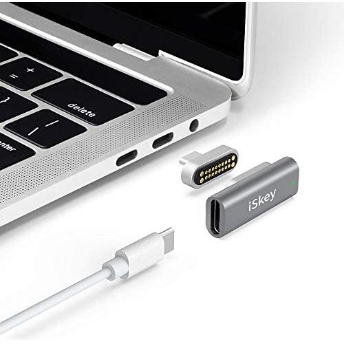 Magnetic USB C Adapter 20Pins Type C Connector, Support USB PD 100W Quick Charge, 10Gb/s Data Transfer and 4K@60 Hz Video Output Compatible with MacBook Pro/Air and More Type C Devices (Grey)