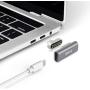 Magnetic USB C Adapter 20Pins Type C Connector, Support USB PD 100W Quick Charge, 10Gb/s Data Transfer and 4K@60 Hz Video Output Compatible with MacBook Pro/Air and More Type C Devices (Grey)