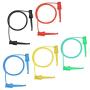 Test Hook Clip, SMD IC Multimeter Electrical Test Dual Silicone Lead Test Clip Hook Red Green Blue Yellow Black 5 Pcs