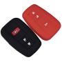 Lcyam Black Red Soft Material Silicone Key Fob Cover Case 3 Button Fits for Toyota Prius Avalon Corolla Camry RAV4 Smart Keyless Remote