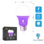 2 Pack BlueX LED A19 Purple Light Bulb - 9W (60Watt Equivalent) - E26 Base LED Purple Bulb, Party Decoration, Porch, Home Lighting, Holiday Lighting, Decorative Illumination (Purple)