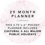 Graphique 2021 Fun Pattern 2 Year Planner — 29-Month Planner in 4 Languages, Includes Notes, Reference Pages, Public and Culturally Significant Holidays, 3.75'' x 6'', Model Number: 2Y02021