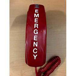 Trim-Style Emergency (Off-Hook Hotline Dialer) Wall/Desk Phone - Red