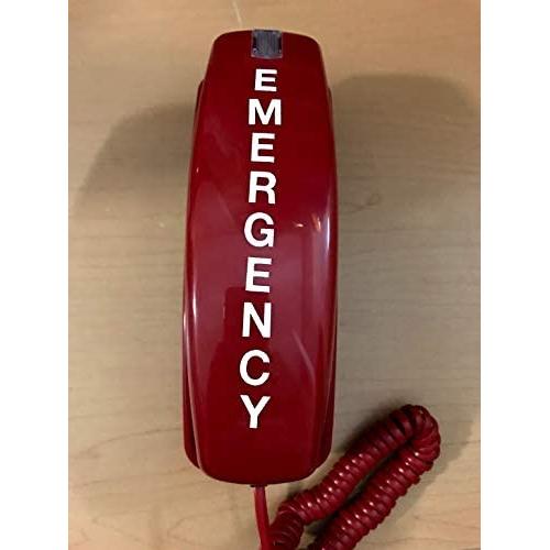 Trim-Style Emergency (Off-Hook Hotline Dialer) Wall/Desk Phone - Red