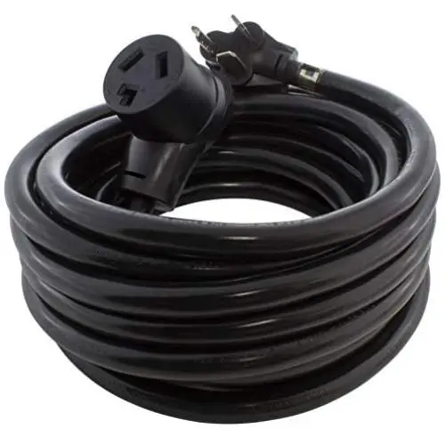 AC WORKS 30Amp 3-Prong NEMA 10-30 Dryer Extension Cord with Heavy Duty Thick Anti-Weather Cord (25FT)