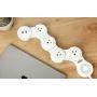 Flexible Power Strip Surge Protector 6Ft 4 Outlet 2USB Suitable for Home and Office. (White)