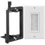 Fosmon Single Gang Wall Plate 2 Piece, Brush Style Opening Passthrough Cable Plate with Low Voltage Mounting Bracket