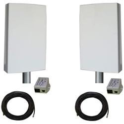 EZ-Bridge-LT5+ HD 100MB, 5GHz 802.11an Pt/Pt Secure Bridge Pair, Shield Outdr 75 CAT5 Cables + Surge Prot 24V PoE Ins, Plug n Play, 25dBm Out + 14dB Ant, 3mi Range, Wall/Pole(1-2'') Mt Brckts, 4W Pwr