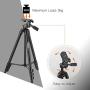 Lightweight Tripod 55-Inch, Aluminum Travel/Camera/Phone Tripod with Carry Bag, Maximum Load Capacity 6.6 LB, 1/4'' Mounting Screw for Phone, Camera, Traveling, Laser Measure, Laser Level