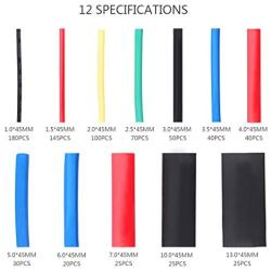 750 PCS Heat Shrink Tubing Assortment, Preciva 2: 1 Heat Shrink Tubing Sleeving Kit Electrical Wire Cable Wrap Assortment Waterproof (5 Colors 12 Sizes)