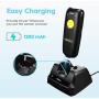 NADAMOO 2D Wireless Barcode Scanner Compatible with Bluetooth, Portable USB 1D 2D QR Code Scanner for Inventory, Bar Code Image Reader for Tablet iPhone iPad Android iOS PC POS, with Charging Dock
