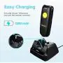 NADAMOO 2D Wireless Barcode Scanner Compatible with Bluetooth, Portable USB 1D 2D QR Code Scanner for Inventory, Bar Code Image Reader for Tablet iPhone iPad Android iOS PC POS, with Charging Dock