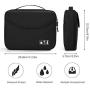 Electronics Bag, Jelly Comb Electronic Accessories Travel Cable Organizer Waterproof Cord Storage Bag for Cables, iPad (Up to 11),Power Bank, USB Flash Drive and More-(All Black)