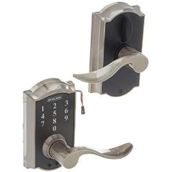 Schlage Lock Company FE695CAM619ACC Camelot Electronic Leverset, Satin Nickel