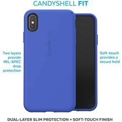 Speck Products CandyShell Fit iPhone Xs Max Case, Blueberry Blue/Blueberry Blue