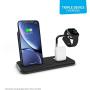 ZENS Wireless Aluminium Docking Station, 10-Watt Stand, Lightning Dock, and Watch Charger, Qi and MFI Certified, Supports Apple Fast Charger, Power Adaptor Included, Black