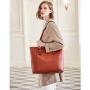 BOSTANTEN Women Briefcase Leather Laptop Tote Handbags 15.6 inch Computer Shoulder Bags Brown