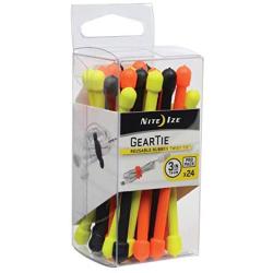 Nite Ize Original Gear Tie, Reusable Rubber Twist Tie, 3-Inch, Assorted Colors, 24 Count Pro Pack, Made in the USA