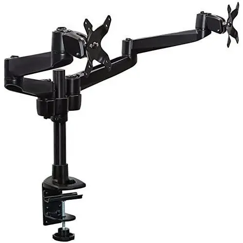 Mount-it! Dual Monitor Desk Mount Swivel Arm, Quick Connect with Combo Grommet and Clamp Base (MI-43111-BLK) Mount-it! Dual Monitor Desk Mount Swivel Arm, Quick Connect with Combo Grommet and Clamp Base (MI-43111-BLK)