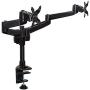 Mount-it! Dual Monitor Desk Mount Swivel Arm, Quick Connect with Combo Grommet and Clamp Base (MI-43111-BLK)